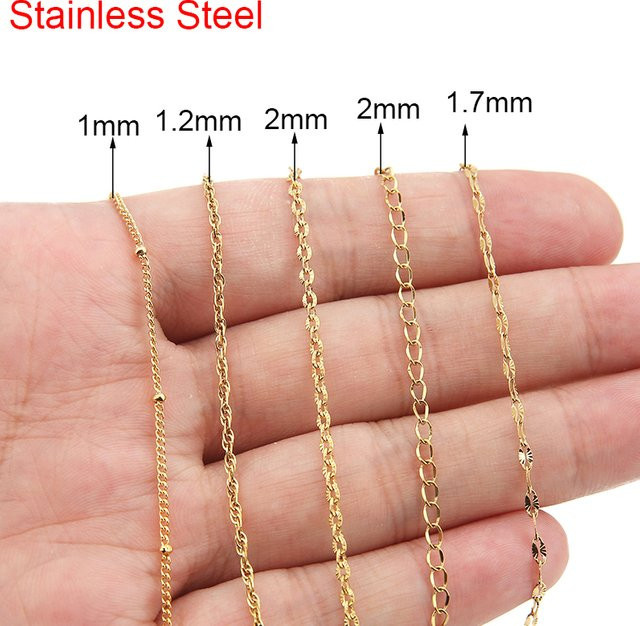 ZCMISE Halskette, PVD-Edelstahl, 2 Meter, Unisex - Bild 1