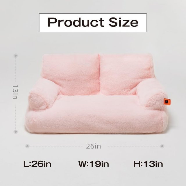 Mewoofun Haustier-Couchbett für Hunde und Katzen, Rosa, B/T/H: 66 x 48 x 33 cm - Bild 1