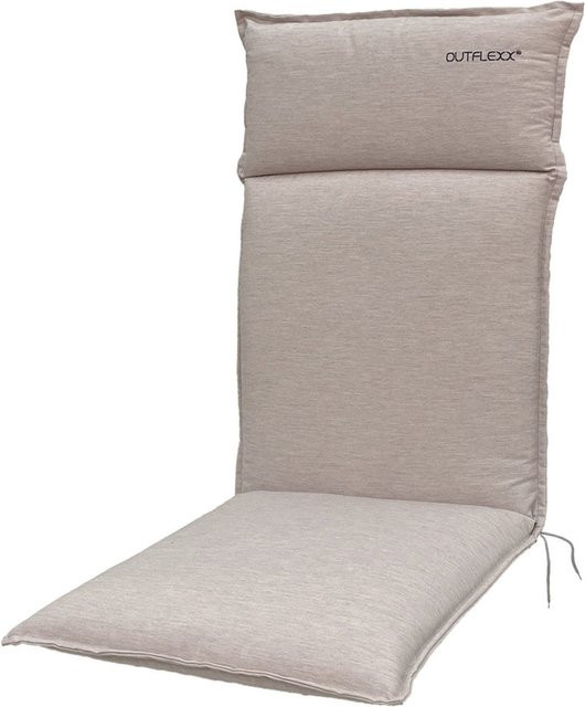 OUTFLEXX Sitzkissen für Hochlehner in Beige, witterungsbeständig und wasserabweisend, B/T/H: 119 x 47 x 6 cm - Bild 1