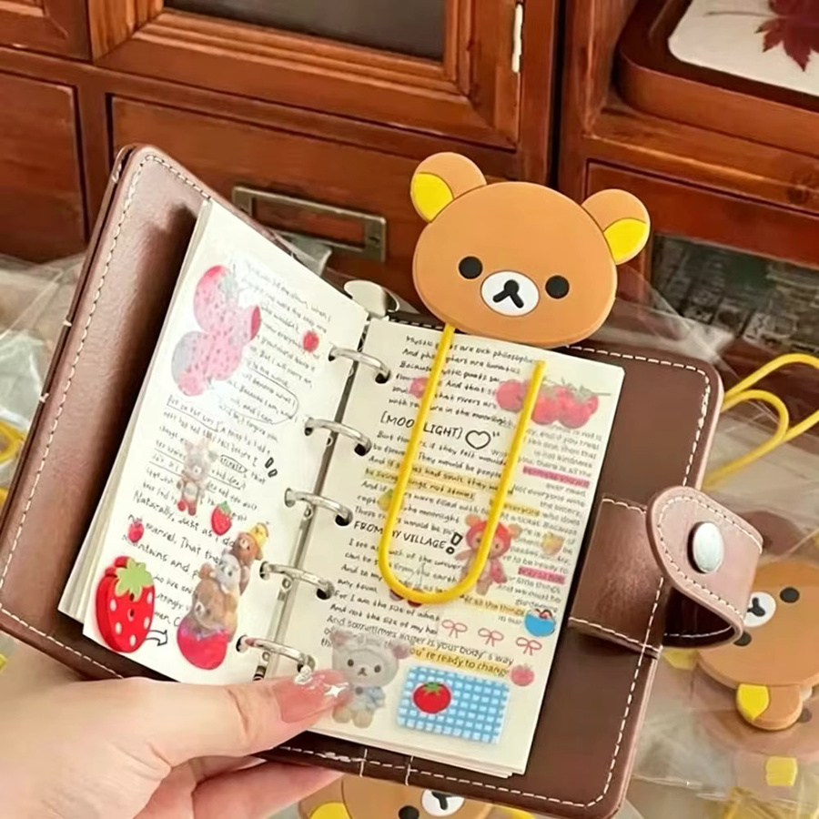Rilakkuma Korilakkuma Büroklammer aus Silikon und Metall in Weiß, 10 cm Lesezeichen und Schreibwaren-Accessoire - Bild 2