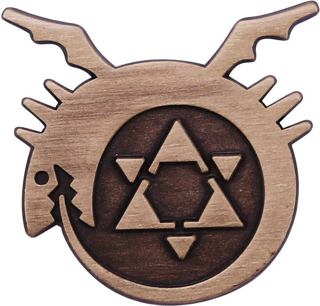 sudake Anstecknadeln Fullmetal Alchemist Sechseckiger Stern-Drachen-Symbol Emaille, Unisex - Bild 1