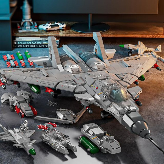 Linyi toy J15 Kampfjet Düsenflugzeug Bausatz ab 3 Jahren - Bild 1