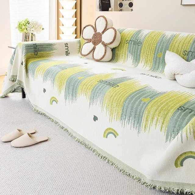 Kratzfester Universal Sofabezug aus Chenille in Weiß, B x H: 180 x 130 cm - Bild 1