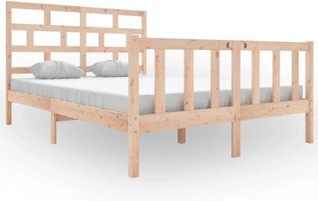 vidaXL Massivholzbett aus Kiefer in Braun, B/T/H: 140 x 200 x 145,5 cm - Bild 1