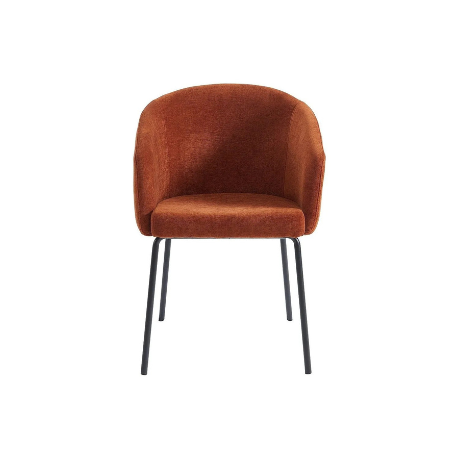 Vente-unique Stuhl Moroni in Terracotta mit Stoff und Metall, Breite: 56,5 cm - Bild 2