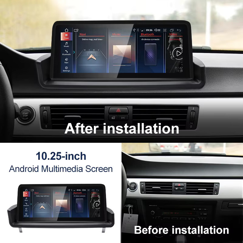 STWEI Android Carplay Multimedia System mit GPS und Bluetooth für BMW 3er E90 E91 E92 E93 in Schwarz - Bild 2