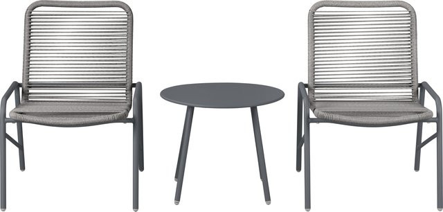 LIVARNO Gartenmöbel-Set aus Metall und Kunststoff, 3-teilig, Anthrazit - Bild 1