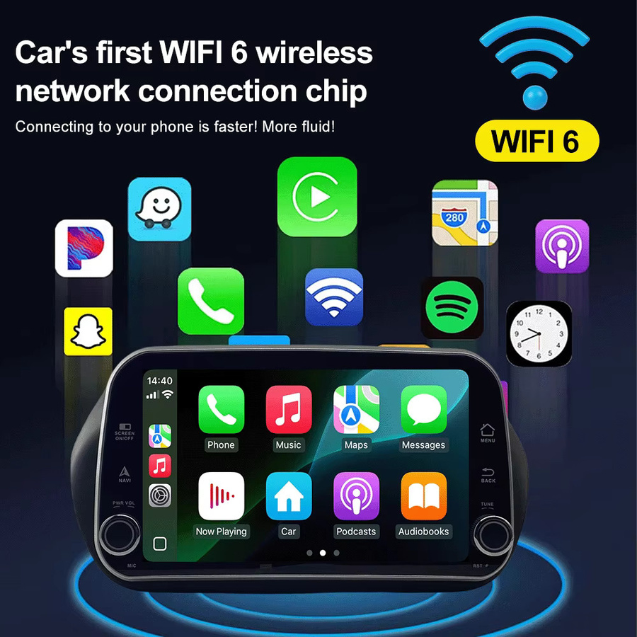 7-Zoll Carplay Autoradio Multimedia Video-Player mit WLAN in Schwarz für Fiat Fiorino Citroen Nemo und Peugeot Bipper (2008-2017) - Bild 4