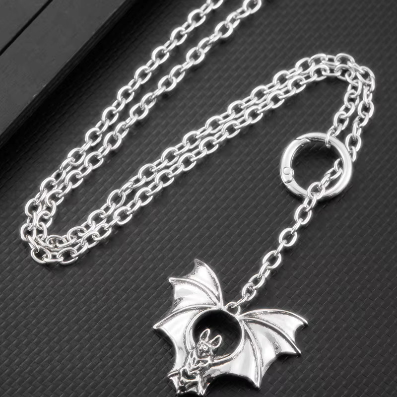 ZHIXUN Halskette, Fledermaus Anhänger, Silber, Unisex - Bild 4