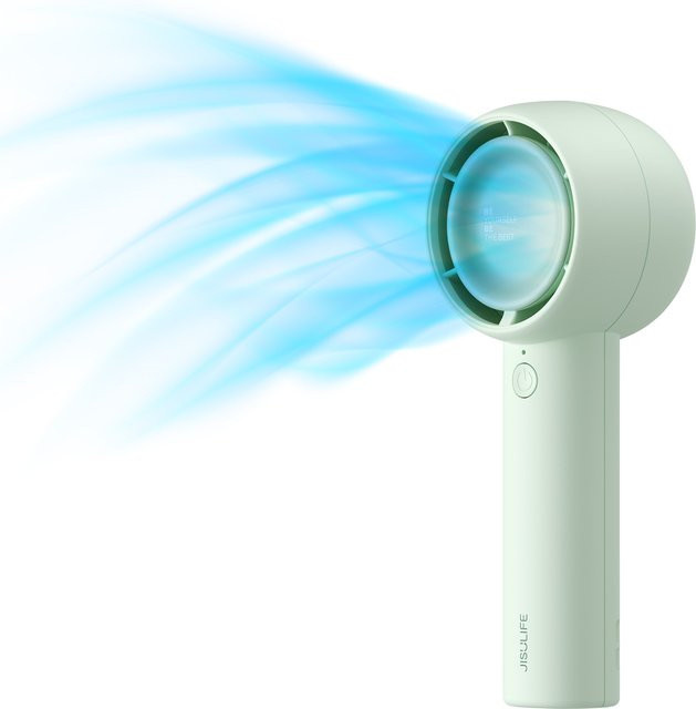 JISULIFE Mini Tragbarer Ventilator, Leistungsstarker Turbo Akku-Handventilator, Bladeless, Grün - Bild 1