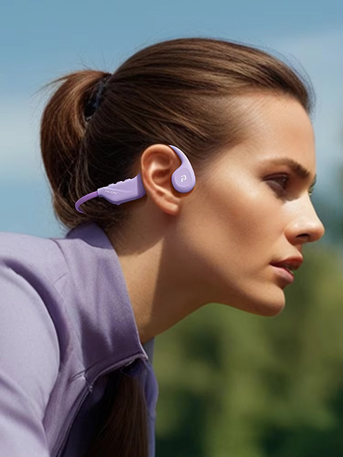 POLVCDG Open-Bone-Konduktions-Kopfhörer Bluetooth 5.4 X1 für Outdoor-Sport und Laufen in Schwarz und Lila - Bild 1