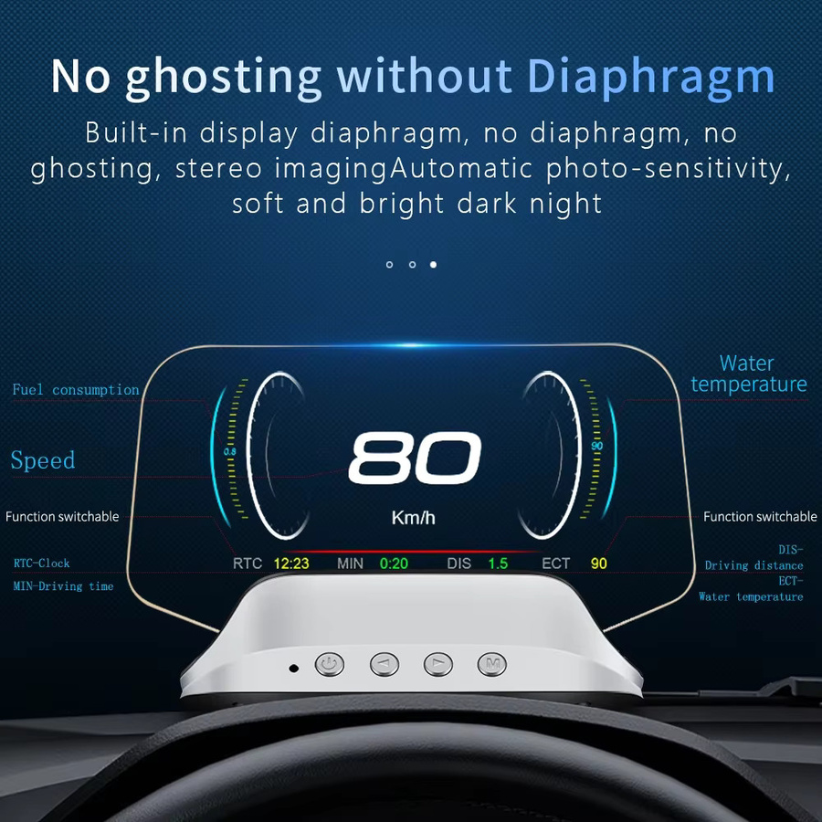 MAIMEIMI QC Navigation Projektion C3 Head-Up-Display mit GPS, OBD2 Tachometer, Wassertemperatur, Spannung und Uhr - Bild 2