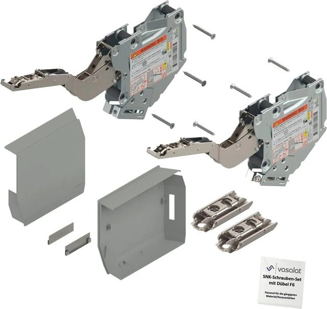 Blum Aventos HK-S Klappenbeschlag Set mit Kraftspeicher 960-2.215 und Montageplatte in Hellgrau - Bild 1