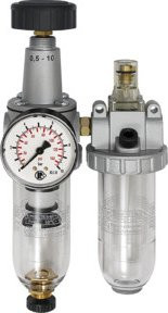 Riegler Wartungseinheit Standard 2-teilig mit PC-Behälter in Silber, BG 2, G 3/8 - Bild 1