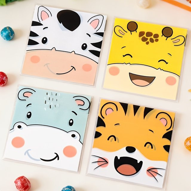 50 Stück Geschenkverpackungsbeutel mit Dschungeltier-Motiven in Mehrfarbig für deine Partydeko - Bild 1