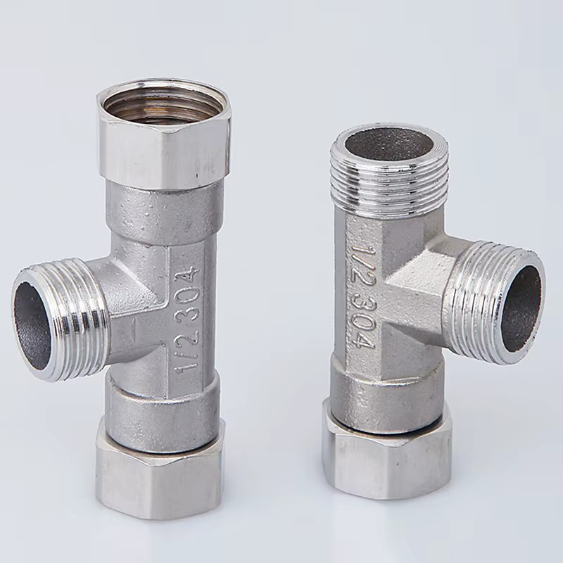 KOQZM Edelstahl T-Adapter G1/2 Zoll Drei-Wege-Umlenkventil in Brushed Steel für Badewanne, Bidet-Sprayer und Dusche - Bild 3