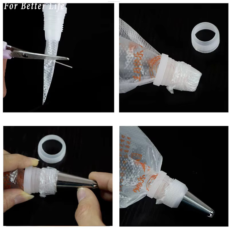 100 Stück ChengHaoRan Spritzbeutel Set mit Silikonauslauf und verschiedenen Düsen, transparent - Bild 2