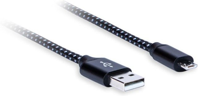 AQ Premium USB 2.0 A auf Micro-B Kabel, schwarz, Länge: 1,0 m - Bild 1