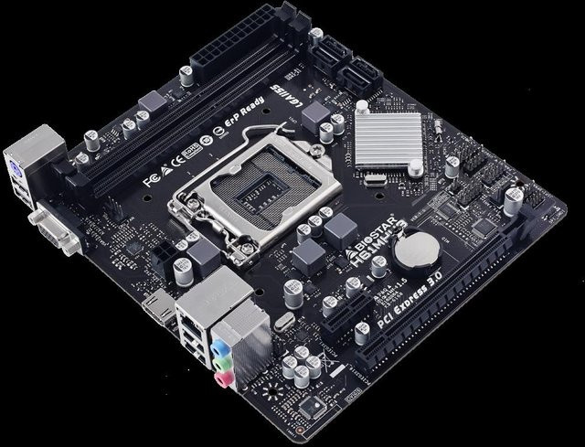 Biostar H61MHV3 Motherboard micro ATX mit LGA1155-Sockel, H61 Chipsatz, DDR3, SATA, Gigabit LAN und Onboard-Grafik in Schwarz - Bild 1