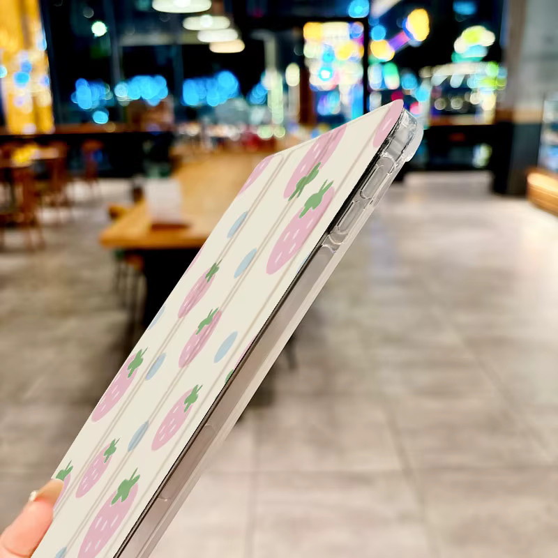 Strawberry World Tablet-Hülle für iPad Pro 10/11 Zoll und iPad Air 3/4/5 Generation in Transparent Multicolour mit Anti-Drop-Schutz - Bild 2
