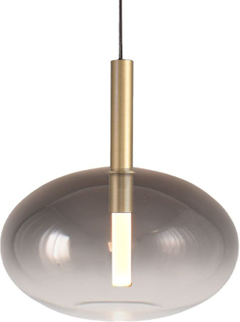 Masterlight Lido LED-Pendelleuchte 1-flammig mit ovalem Glas in Rauch und Gold matt - Bild 1