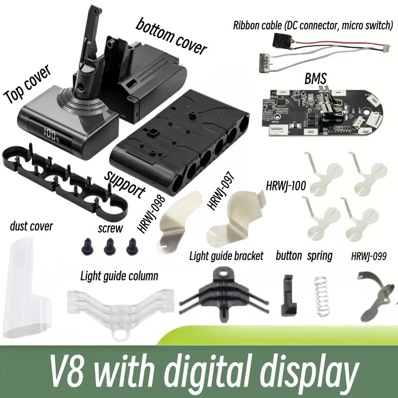 Dyson Ersatzteil 21700 Lithium-Batteriegehäuse PCB-Schutzplatine Gehäusebox in Schwarz für V8 SV10 Absolute Animal Staubsauger - Bild 1