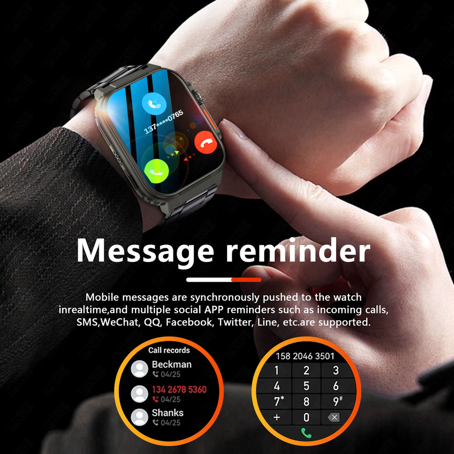 LIGE Smartwatch für Männer in Schwarz mit IP68 Wasserdichtigkeit und Fitness-Funktionen für Android - Bild 3