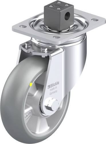 Blickle Stahlblech-Lenkrolle LH-ALTH 160K-CS13-AS-CO in Silber, Rad-Durchmesser: 160 mm, Tragfähigkeit: 750 kg - Bild 1