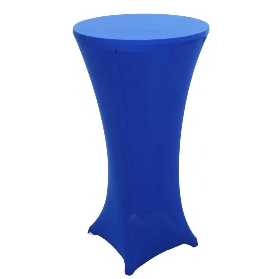 MCW Stehtisch Set mit blauer Husse, höhenverstellbarer Bistrotisch klappbar, Durchmesser: 60 cm - Bild 2