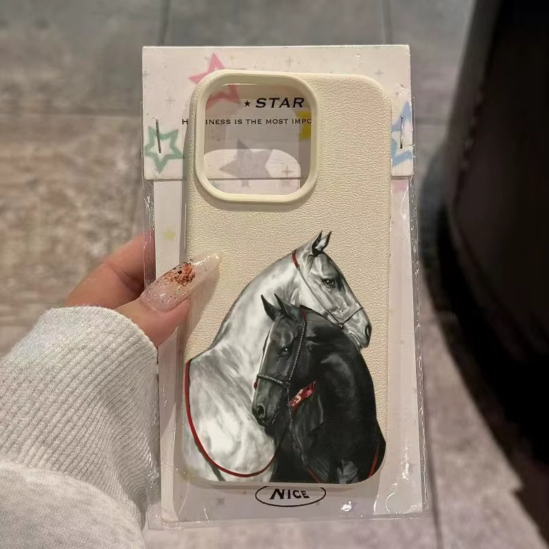 Silikon Handyhülle mit Pferdemuster für dein Apple iPhone 11 bis 17 Pro Max und Air/Plus Modelle - Bild 3