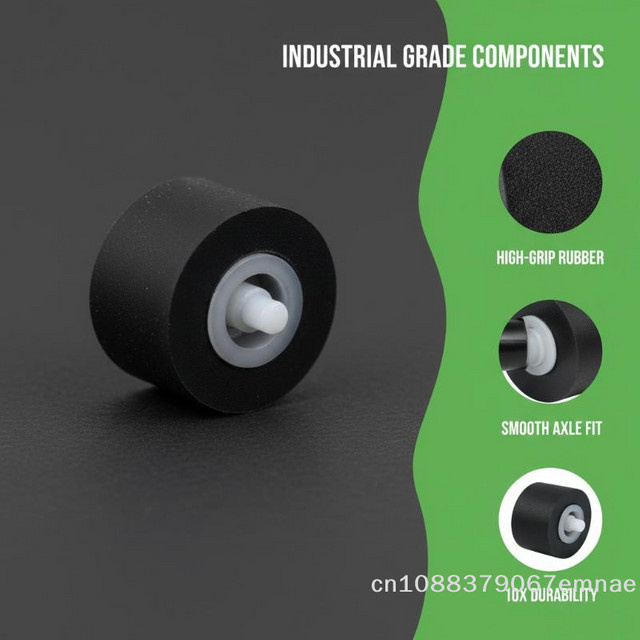 JETTING 10er Set Kassetten-Andruckrollen mit Schaft für Tonbandgeräte und Kassettenspieler, Schwarz, B/H/T: 10 x 6 x 1,5 mm, Schaft: 10 mm - Bild 1