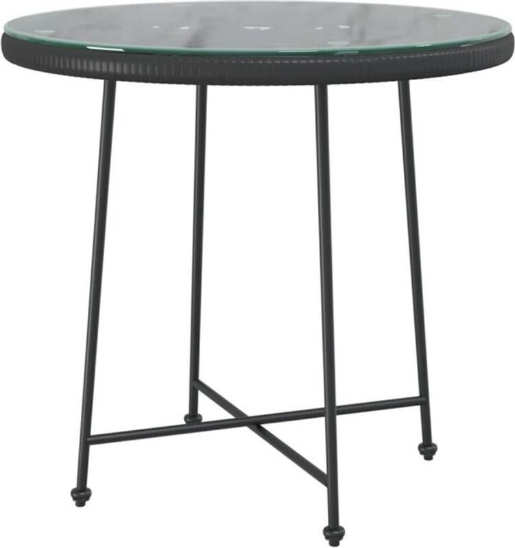 Runder Esstisch vidaxl in Schwarz aus Hartglas und Stahl mit Durchmesser: 80 cm - Bild 1