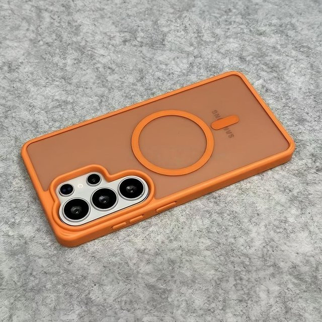Matte durchscheinende Magnet-Schutzhülle für Samsung Galaxy S26 S25 S24 S23 S22 Ultra Plus A56 A55 A37 A36 A35 A26 A17 in Orange - Bild 1