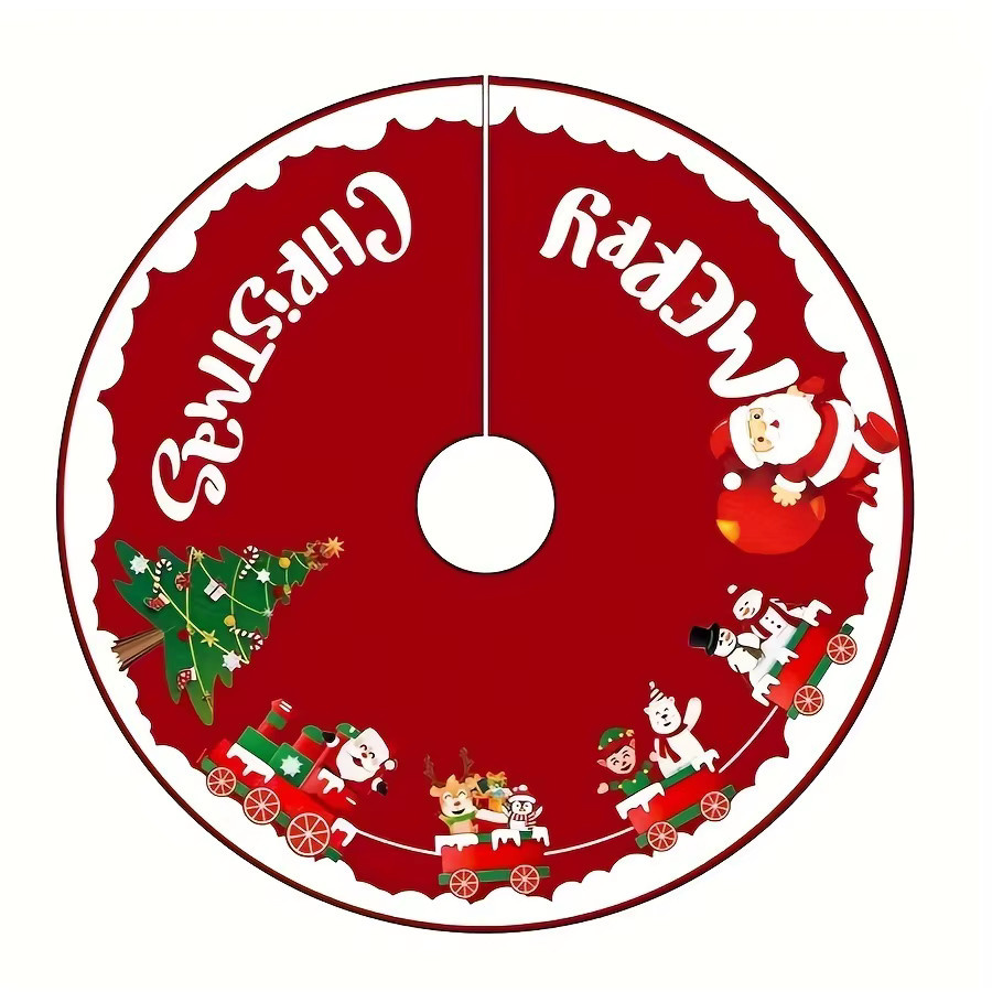 VIKAMA Weihnachtsbaumrock in Rot aus Textil für deine festliche Heimdekoration - Bild 2