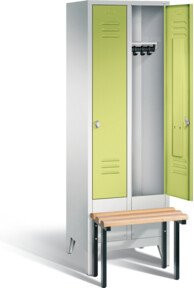 C+P Garderobenschrank Classic mit Front in Viridingrün, Korpus in Lichtgrau und schwarzgrauem Gestell, H x B x T: 185 x 61 x 50 cm - Bild 1