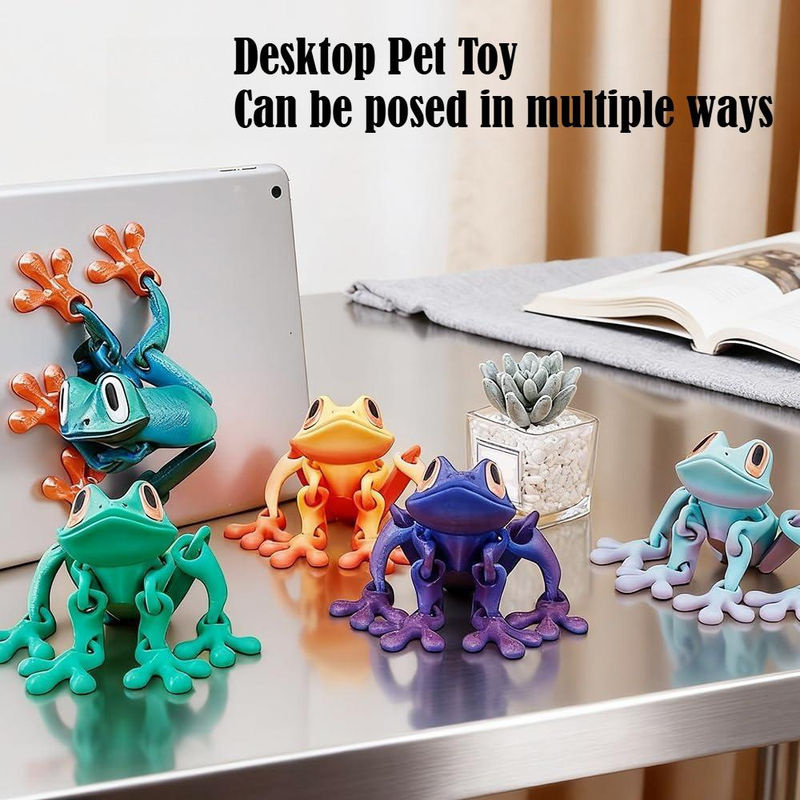 Topmix Froschfigur mit magnetischen beweglichen Gelenken als Stressspielzeug und Kühlschrankmagnet in Multicolor, Höhe: 12 cm - Bild 5