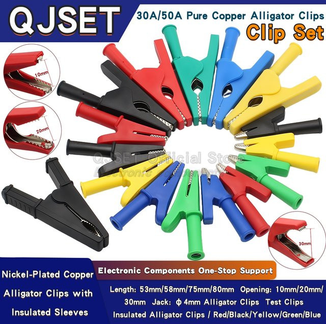 QJSET PVC-Krokodilklemmen-Set mit Testkabeln, Bananensteckern und Sonden in Multicolor - Bild 1