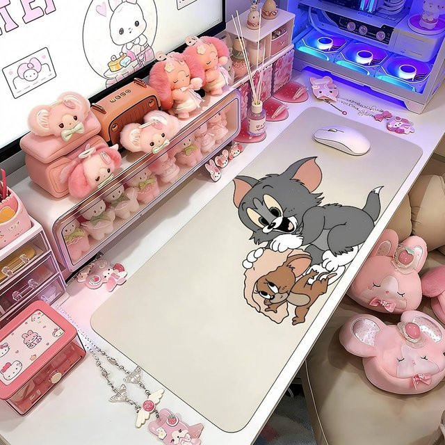 Bilibili T-Tom und J-Jerry Mauspad Sakura Anime Gaming-Schreibtischunterlage Multicolor - Bild 1