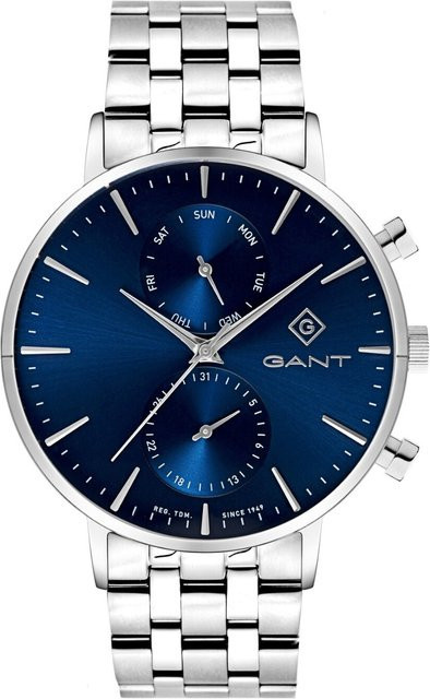 Gant Herrenuhr Park Hill Day-Date II, Quarz, Edelstahl, 44 mm, Blau - Bild 1