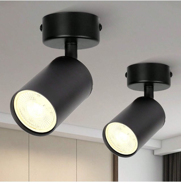 CANMEIJIA LED-Schienenstrahler GU10 in Schwarz mit warmweißem Licht für Schlafzimmer, Flur und Balkon - Bild 1