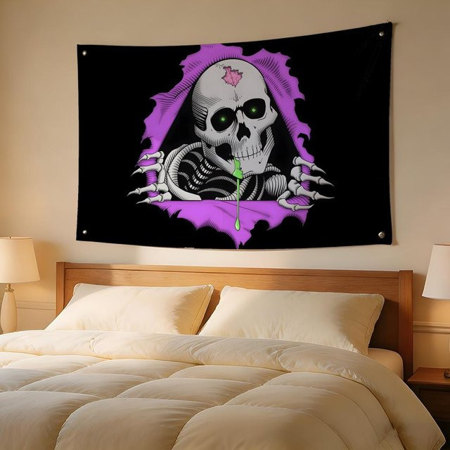 PowellPeralta Skateboard Wandbehang Flagge in Multicolour, Rechteckig aus Textil - Bild 1