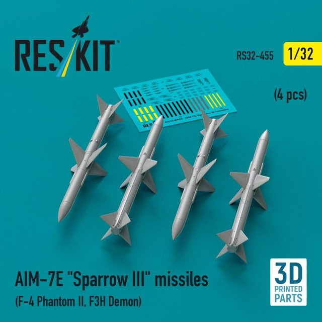 ResKit Models AIM-7E Sparrow III missiles, 4-teiliges Set, 3D Printed - Bild 1