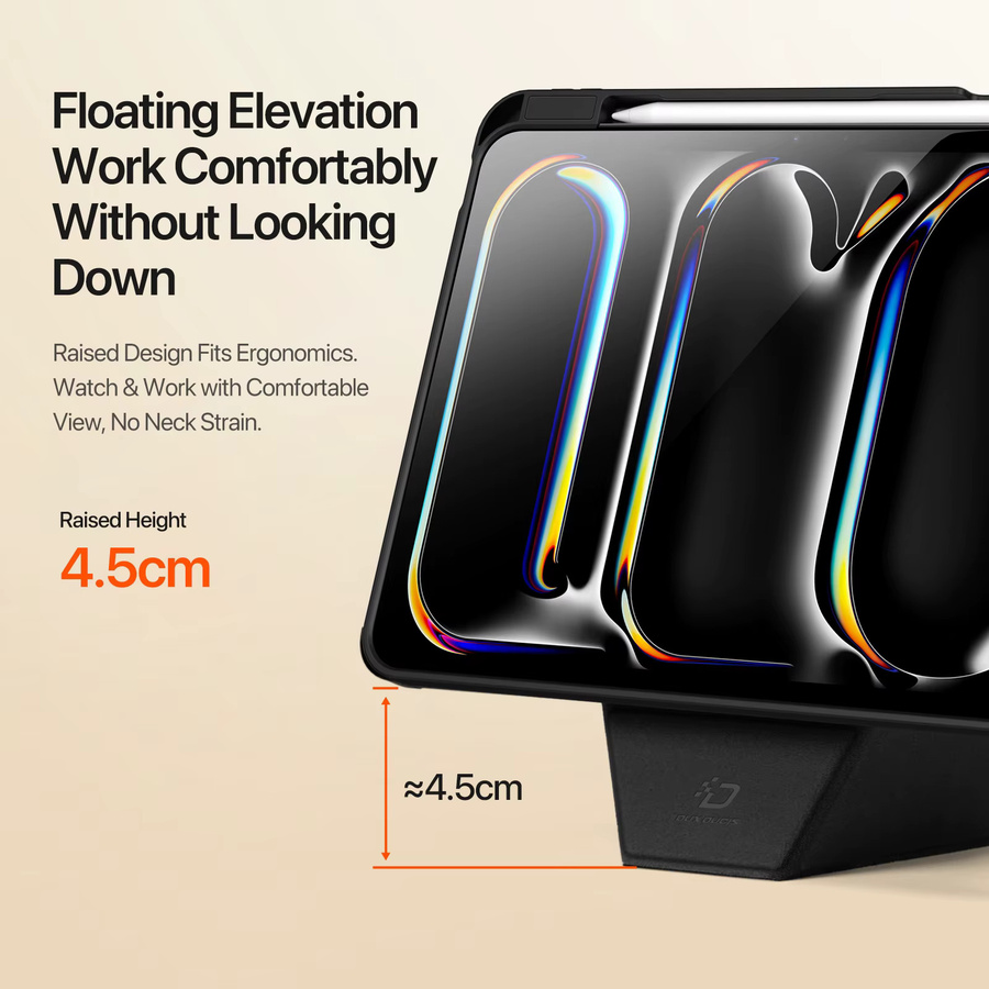 DUX DUCIS Schutzhülle für iPad Pro 13 2025, iPad Air 11 M4 und iPad 10/Air 5 mit Stifthalter, Auto-Wake/Sleep-Funktion und Multi-Winkel-Stützfunktion in Schwarz - Bild 2