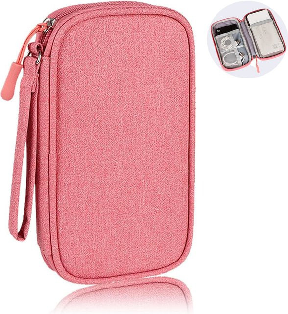 Multifunktionale USB-Kabel-Aufbewahrungstasche von KOJESHUN für Reise und elektronisches Zubehör in Schwarz oder Pink - Bild 1