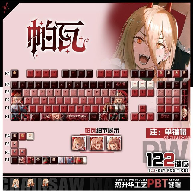 Transparente PBT Tastenkappen im Anime Chreey Design für mechanische Tastaturen wie Made68, Mad68 und Wooting 60 - Bild 1