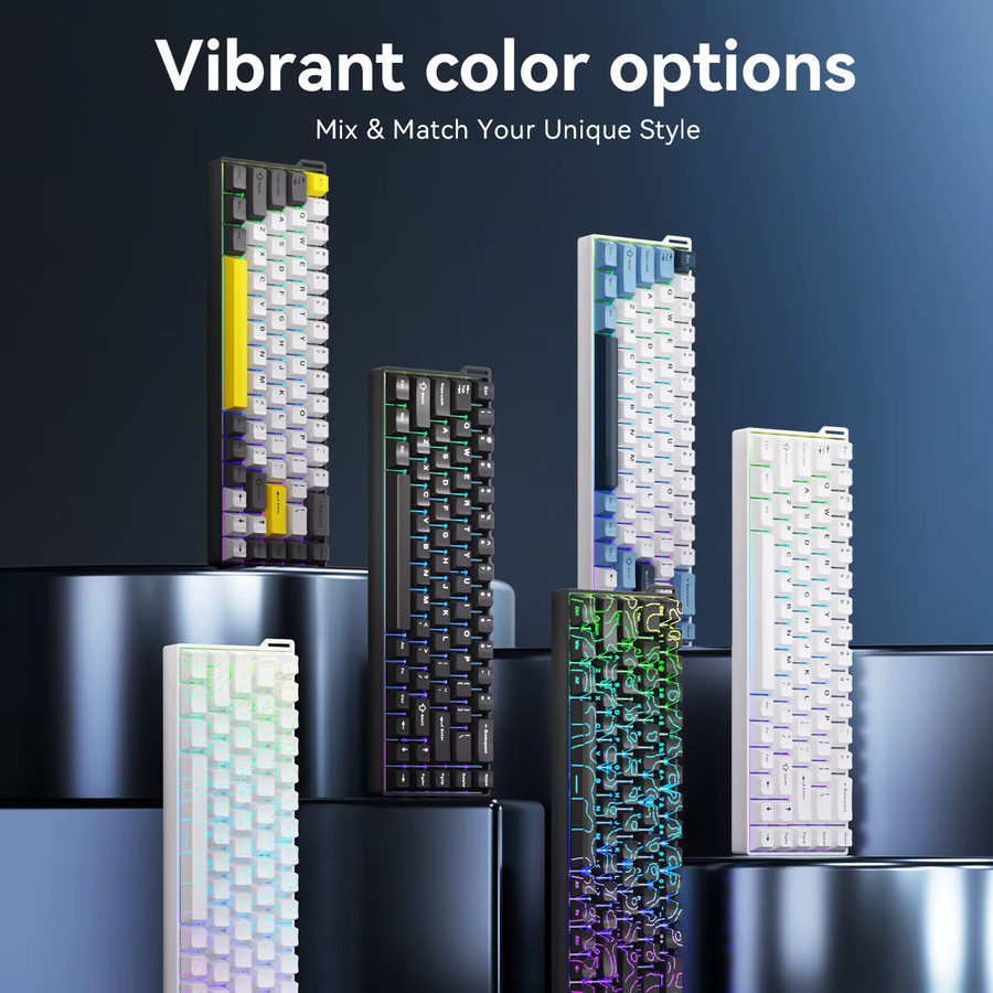 Ajazz AK680 V2 Hall-Effect Magnetische Schalter-Tastatur in Schwarz mit RGB-Beleuchtung und kompaktem 68-Tasten-Layout - Bild 3