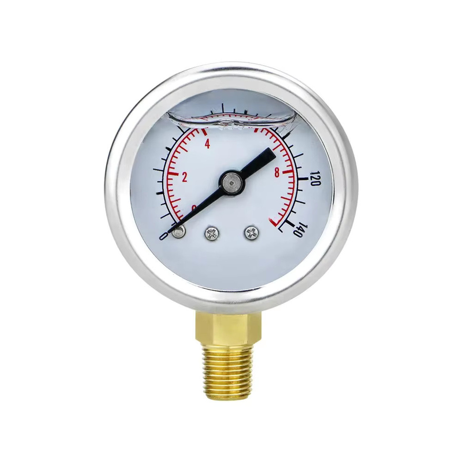 Mairuikesi Manometer mit 40mm Gewindeanschluss, silbernes Edelstahlgehäuse, glyceringefüllt für Hydrauliköl - Bild 1