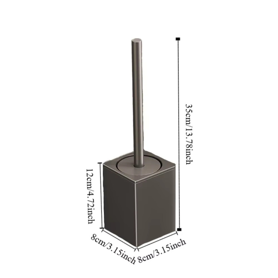 Jkdesign Toilettenbürsten-Set aus Metall in Grau, wandmontierte Toilettenreinigungsbürste aus rostfreiem Edelstahl mit Abdeckung - Bild 4