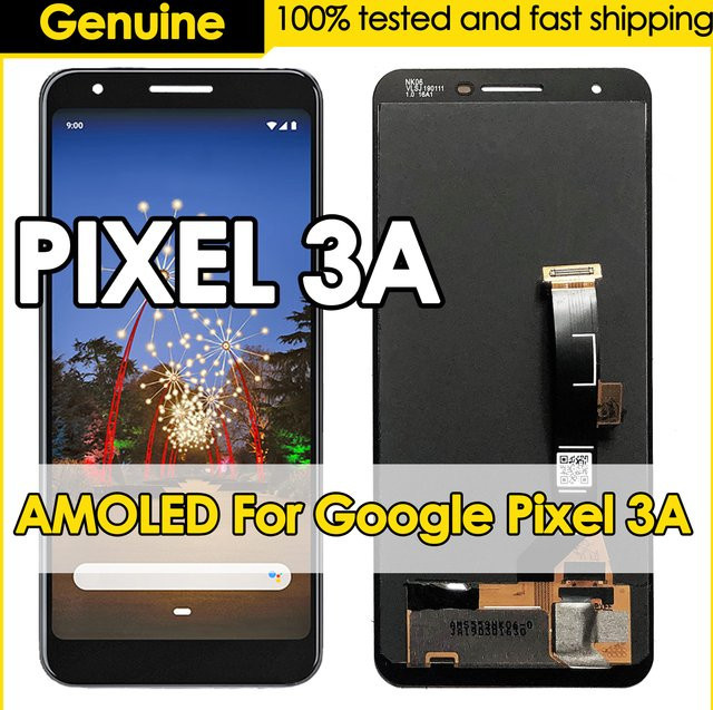 OEM OLED LCD Display mit Touch Digitizer Montage als Ersatzbildschirm für Google Pixel 3A in Schwarz (Modelle G020A, G020E, G020B, G020G, G020H) - Bild 1