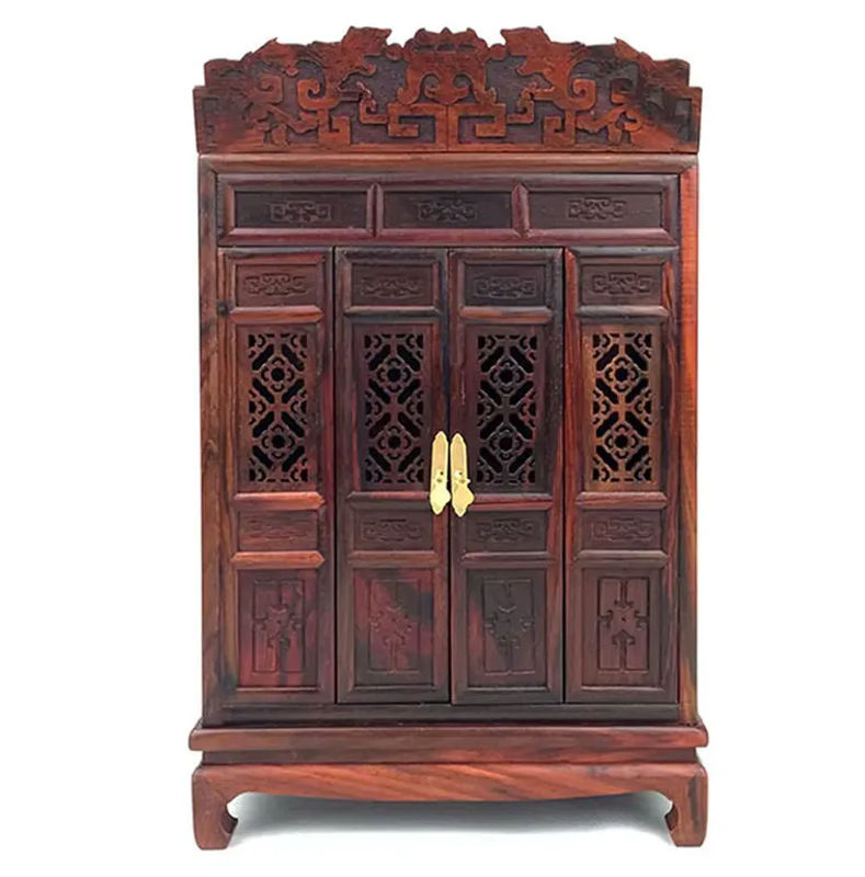 Orientalischer Buddha-Altar Butsudan Schrein aus Holz in Braun als tragbare Zen-Gebetsdekoration - Bild 3